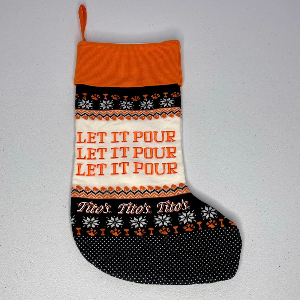 Tito’s Vodka Christmas Stocking Dog Let It Pour Vodka For The Dog People